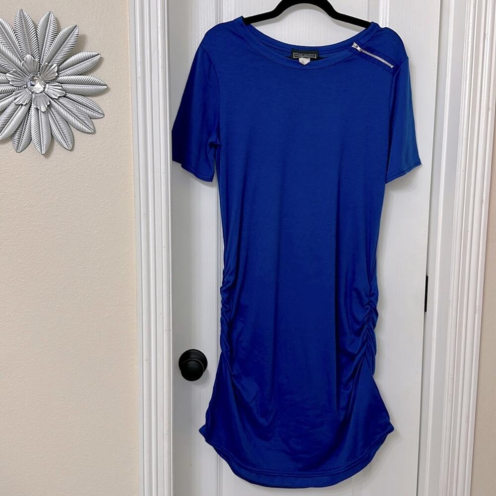 Park Avenue blue ruched dress size L